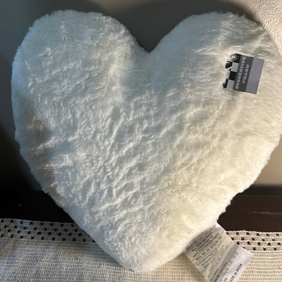 Target Other - Heart-Shaped White Soft Accent Pillow
